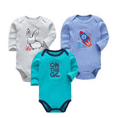 Newborn Baby Girl Boy Clothes 0-24 Months Long Sleeve 100%cotton Cute Cartoon Print Autumn Infant Romper