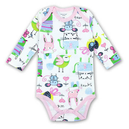 Newborn Baby Girl Boy Clothes 0-24 Months Long Sleeve 100%cotton Cute Cartoon Print Autumn Infant Romper