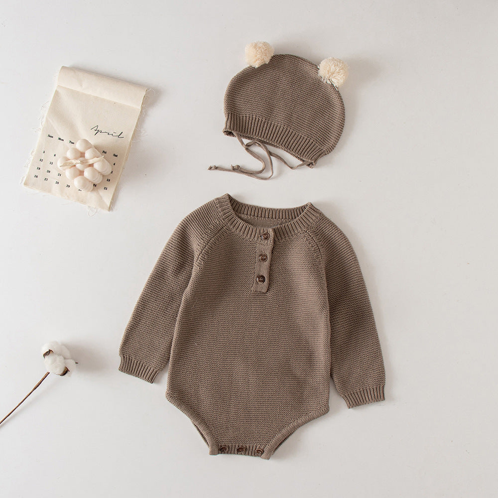 Cozy Cotton Knit Baby Ensemble for Autumn Delights