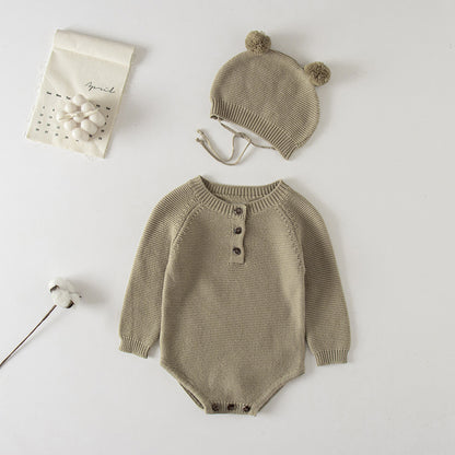 Cozy Cotton Knit Baby Ensemble for Autumn Delights