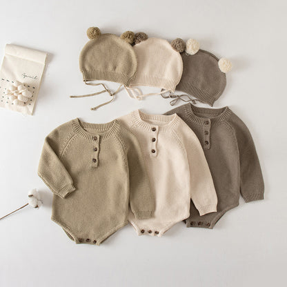 Cozy Cotton Knit Baby Ensemble for Autumn Delights