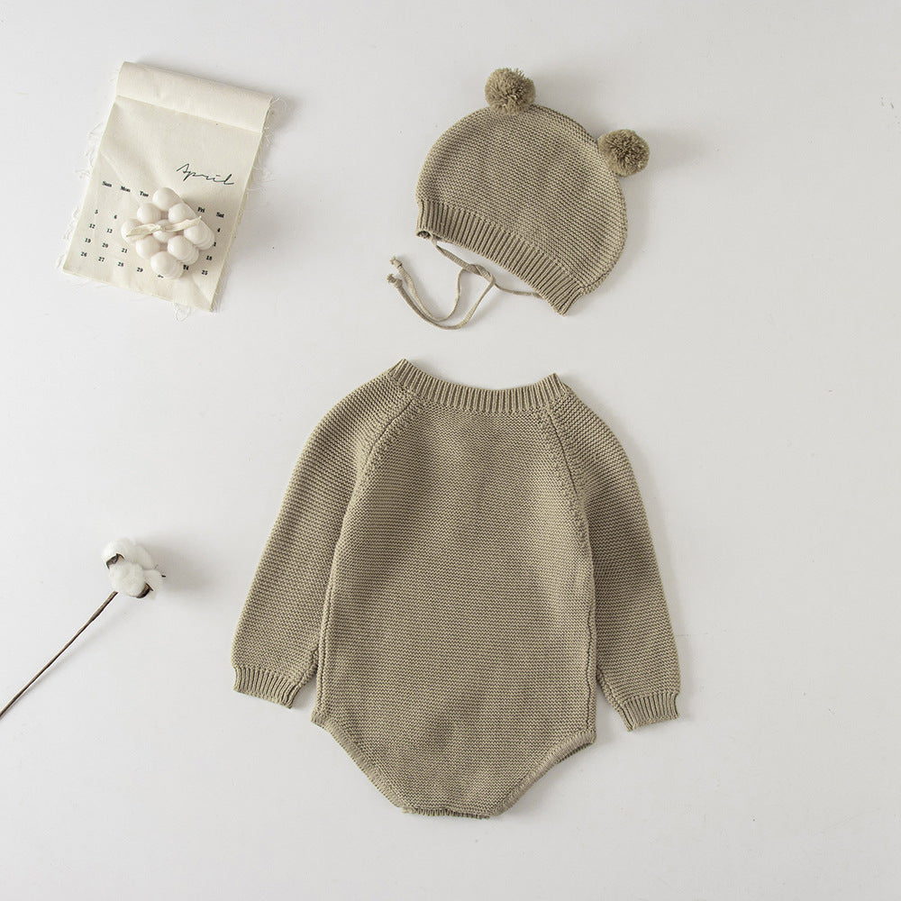 Cozy Cotton Knit Baby Ensemble for Autumn Delights