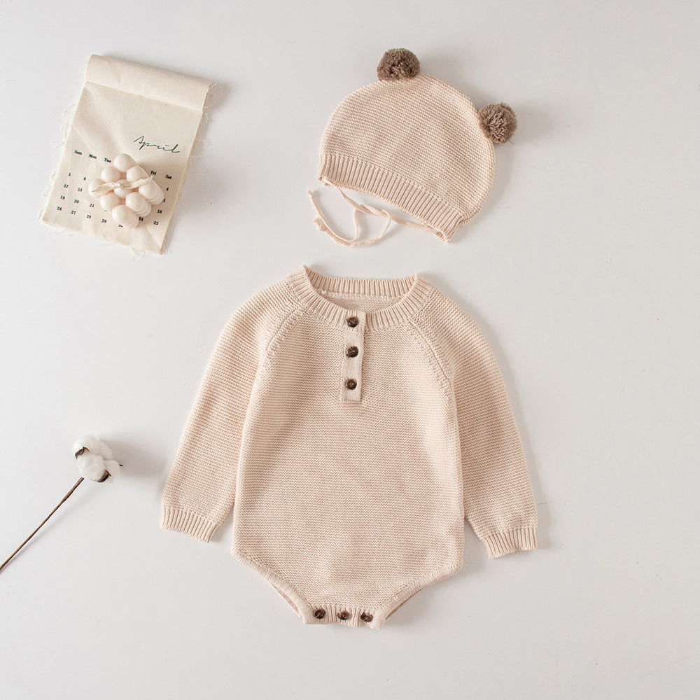 Cozy Cotton Knit Baby Ensemble for Autumn Delights