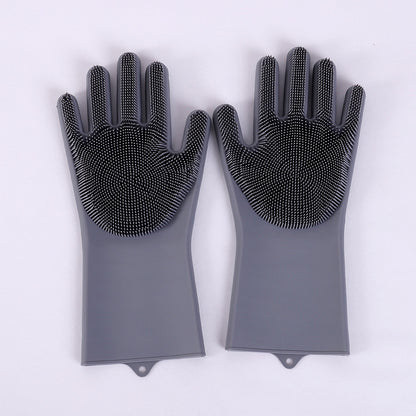 Vibrating dishwashing silicone gloves