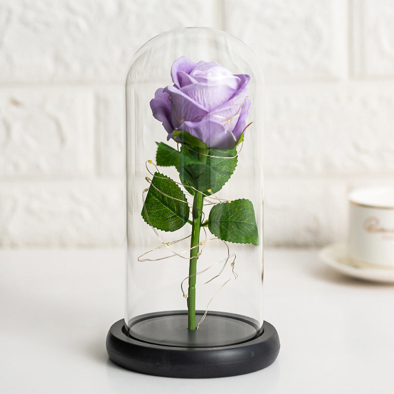 Preserved flower glass cover