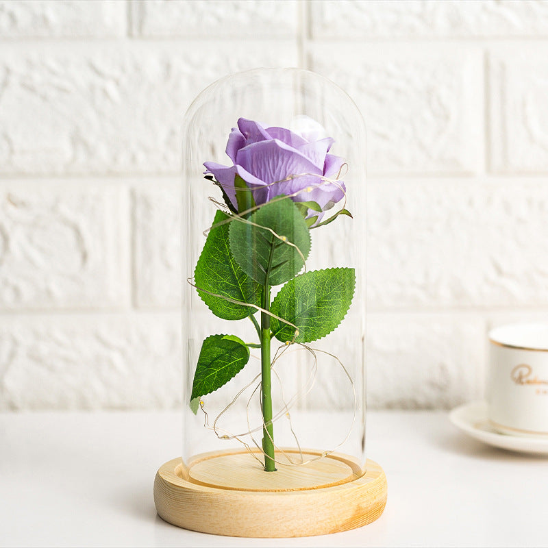 Preserved flower glass cover