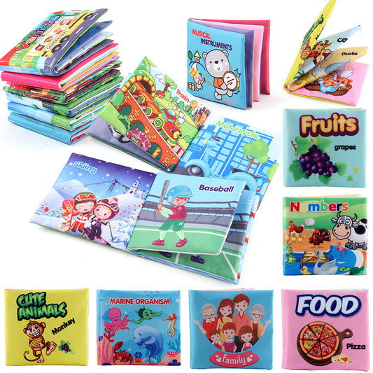 Source manufacturer 4 pages 8-sided baby cloth book 0-3 years old infants and young children can not tear cloth book early education educational toys